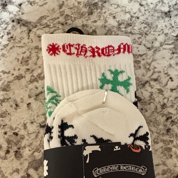 Chrome Hearts White Socks with Red and Black Motif - Picture 7 of 7